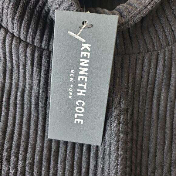 Kenneth Cole Black Ribbed Mock Neck Top Size L NWT - Picture 6 of 11